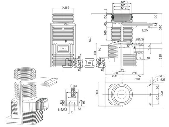 LDBJ9-40.5电流互感器外形尺寸图