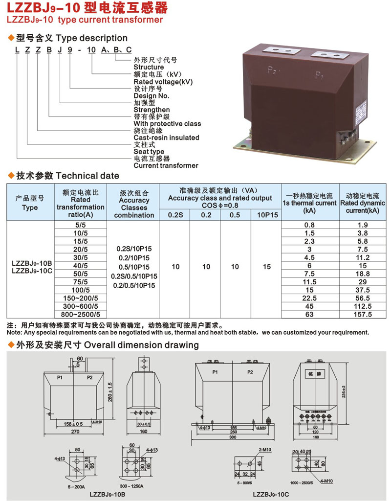 LZZBJ9-10电流互感器接线图