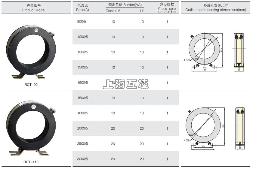 ,RCT-90电流互感器,RCT-110电流互感器安装图